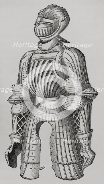 15th century rounded armour, called Maximilian armour, 1877. Creator: Unknown.
