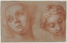 Two Female Heads, first half 17th century. Creator: Abraham Bloemaert (Dutch, 1564-1651).