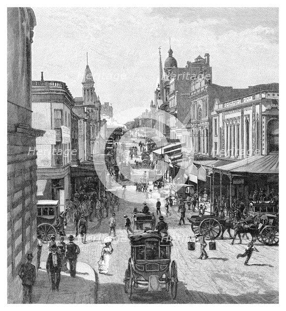 King Street, Sydney, New South Wales, Australia, 1886.Artist: JR Ashton