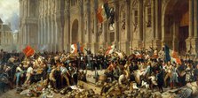 Lamartine refusant le drapeau rouge devant l'Hôtel de Ville, c.1848. Creator: Felix Henri Emmanuel Philippoteaux.