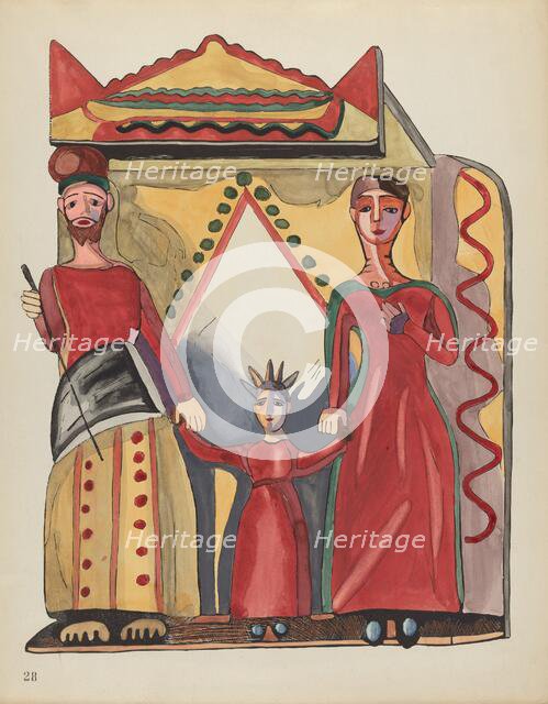 Plate 28: The Holy Family: From Portfolio "Spanish Colonial Designs of New Mexico", 1935/1942. Creator: Unknown.