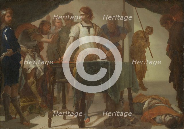 Mucius Scaevola Confronting King Porsenna. Artist: Cavallino, Bernardo (1616-1656)