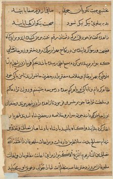 Page from Tales of a Parrot (Tuti-nama): text page, c. 1560. Creator: Unknown.