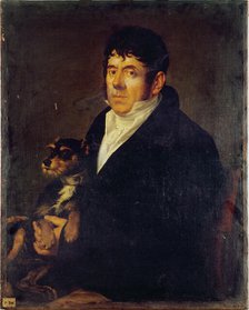 Portrait of a man with a dog, c1810. Creator: Unknown.