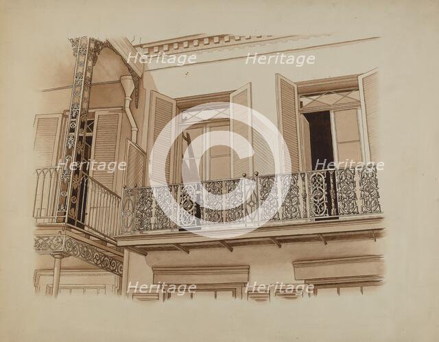 Cast Iron Balcony Rail, c. 1936. Creator: Joseph L. Boyd.