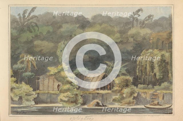 Oeman Kondre on the Marowijne river, 1850. Creator: Jacob van Geffen.