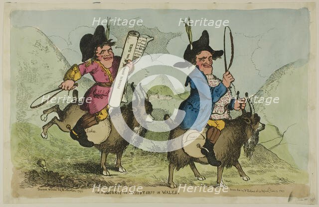 On a Journey to a Courtship in Wales, published June 16, 1795. Creator: Richard Newton.