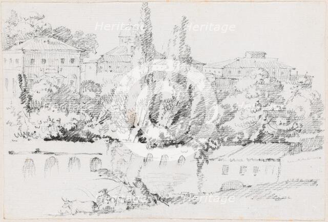 Walls of Rome with Santa Maria del Popolo in the Distance, 1744/1750. Creator: Joseph-Marie Vien the Elder.