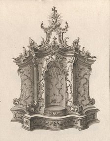 Design for a Tabernacle, Plate 1 from the series 'Tabernacle', Printed ca. 1750-56. Creator: Franz Xavier Habermann.