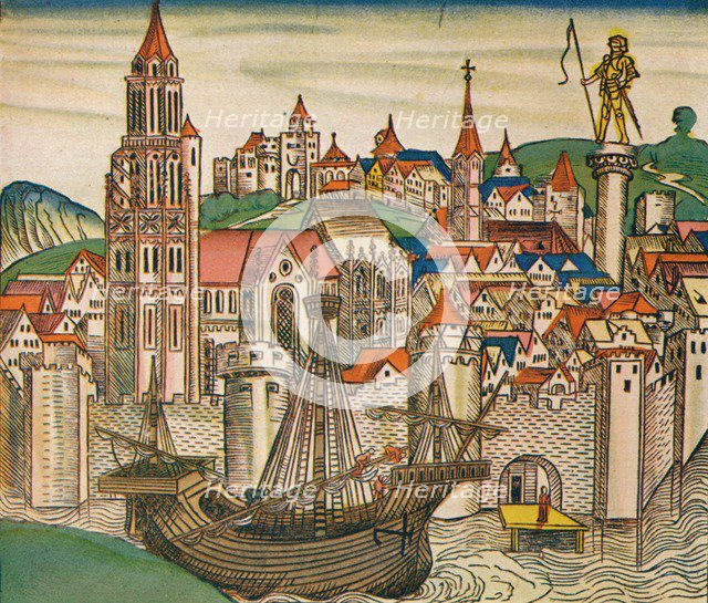 'The City of Treviso with a Carrack', 1493. Artist: Unknown.