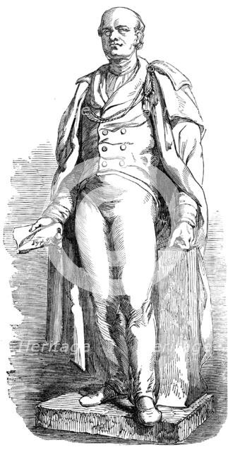 Statue of Mr Strutt, in the Arboretum, at Derby, 1854. Creator: Unknown.