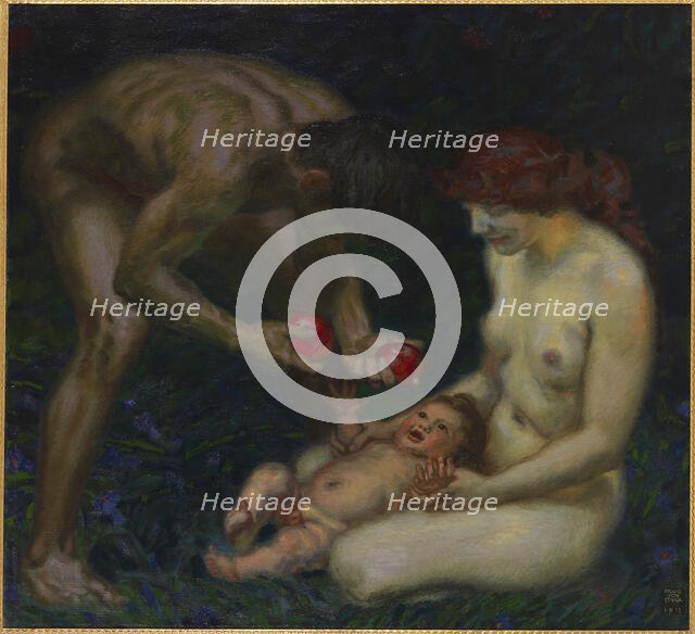 Adam and Eve (The Family), 1912. Creator: Stuck, Franz, Ritter von (1863-1928).