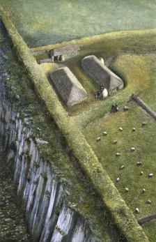 Hadrian's Wall: Sewingshields Wall, c2nd century, (c1990-2010) Artist: Frank Gardiner.