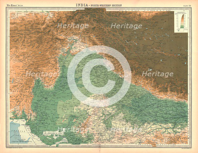 Map of India - North Western Section. Artist: Unknown.