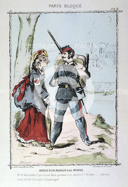 'Adieux d'un Moblot a la Mobile', 1870-1871. Artist: Anon