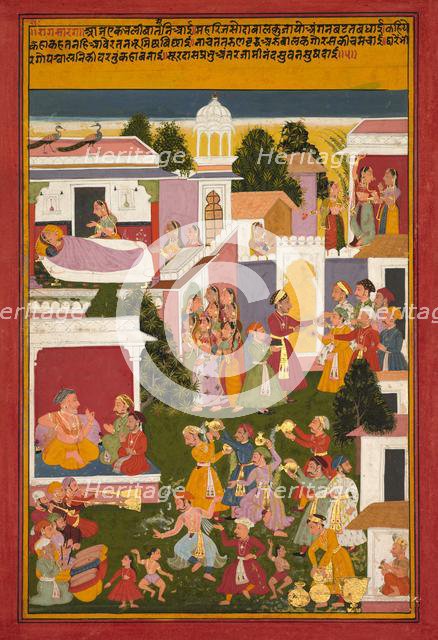 The Birth of Krishna, from a Sursagar of Surdas, c. 1700. Creator: Unknown.