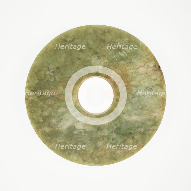 Disc (bi), Neolithic period, Liangzhu culture, c. 3000/2000 B.C. Creator: Unknown.