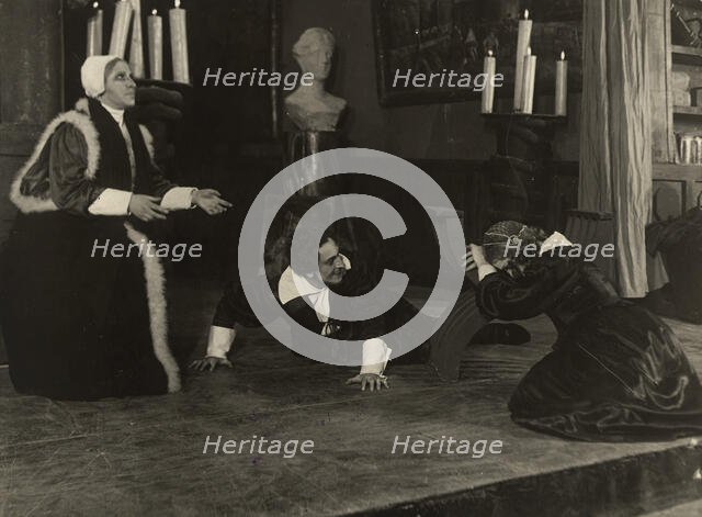 A scene from the play based on K. Gutskov's drama "Uriel Acosta", 1920-1929. Creator: Unknown.