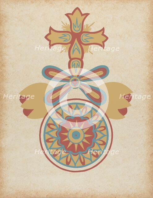 Santa Barbara Mission Doorway Design from the portfolio "Decorative Art...", 1935/1942. Creator: Unknown.