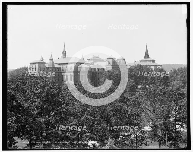 The Main building from Norumbega cottage, Wellesley, between 1890 and 1901. Creator: Unknown.