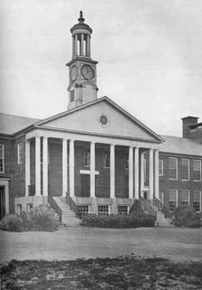 Detail of entrance front, Bird School (Elementary and Junior High), Walpole, Massachusetts, 1922. Artist: Unknown.