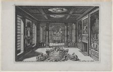 Title Plate with a Cartouche Set in a Lavish Interior, from Nouveaux Liu..., published 1703 or 1712. Creator: Daniel Marot.