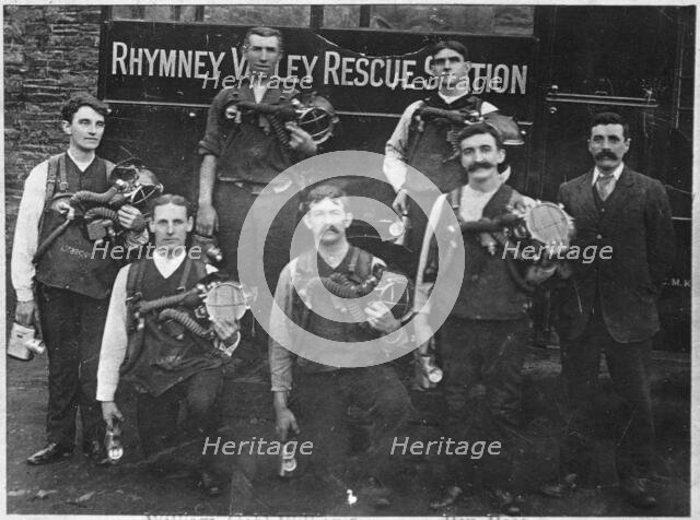 Bargoed Rescue Brigade team, 1913. Creator: Unknown.