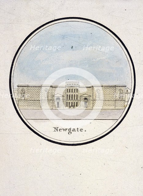 View of Newgate Prison, Old Bailey, London, 1794. Artist: Anon
