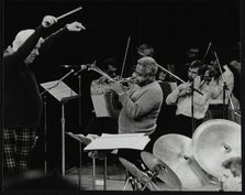 Dizzy Gillespie playing with the Royal Philharmonic Orchestra, Royal Festival Hall, London, 1985. Artist: Denis Williams