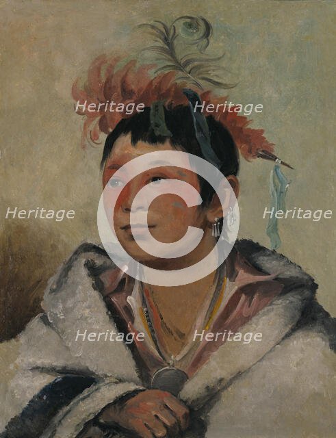 Aú-nah-kwet-to-hau-páy-o, One Sitting in the Clouds, a Boy, 1831. Creator: George Catlin.