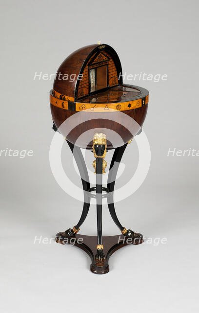 Globe-Shaped Work Table, Vienna, c. 1820. Creator: Unknown.