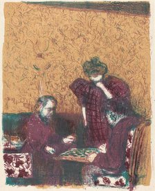 Game of Checkers (La partie de dames), 1897/1898 (published 1899). Creator: Edouard Vuillard.