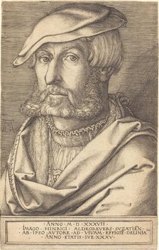Self-Portrait, 1537. Creator: Heinrich Aldegrever.