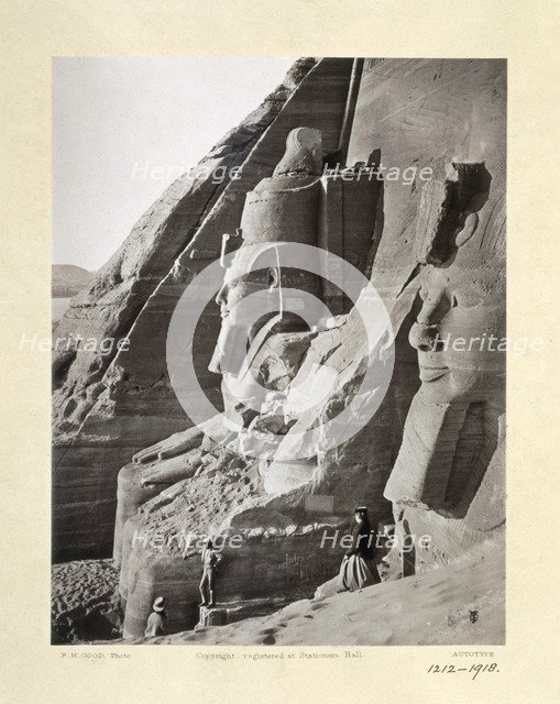 Facade of the Temple of Abu Simbel from the north, Egypt, c1860-1890. Artist: Frank Mason Good