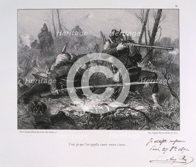 French soldiers, Siege of Paris, 1871. Artist: Auguste Bry