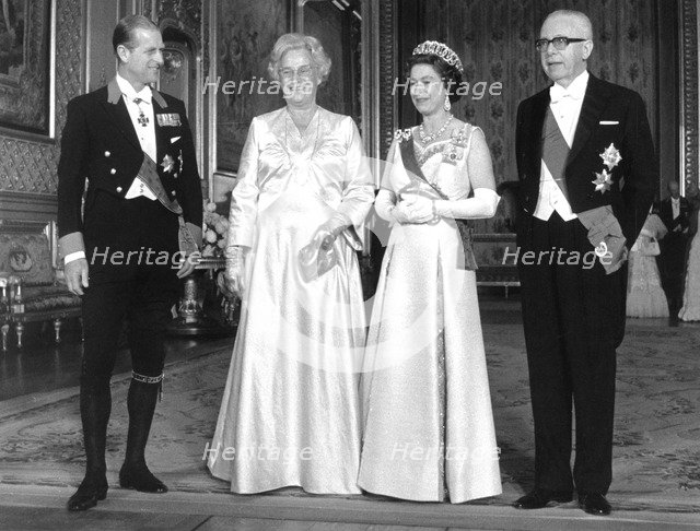 Queen Elizabeth II, Prince Philip, the West German ...