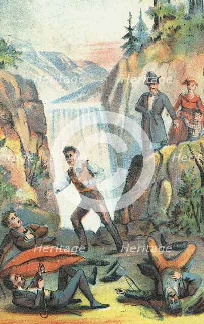 Illustration from a poster advertising a theatrical production of Uncle Tom's Cabin, 1870. Artist: Unknown