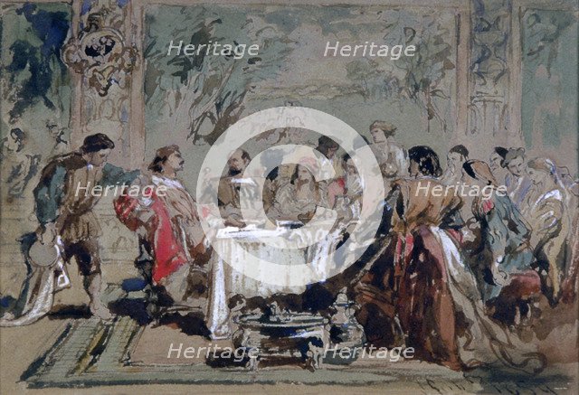 'Banquet at Lucentio's house', 1859. Artist: Sir John Gilbert