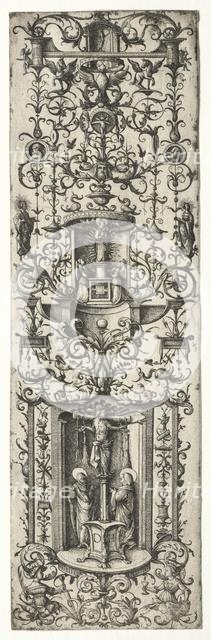 Ornamental fillet with the crucifixion and the virgin and child. Creator: Daniel I Hopfer (German, c. 1470-1536).