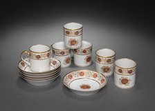 Cups and Saucers from Oliver Wolcott, Jr. Tea Service, 1785-1805. Creator: Unknown.