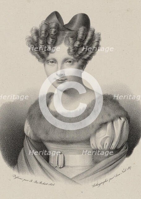 Portrait of the singer Joséphine Fodor (1789-1870), 1827. Creator: Noël, Léon (1807-1884).