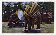 Aircraft listening post and giant searchlights, USA, 1941. Artist: US Army Signal Corps