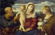 The Holy Family with St Mary Magdalen, c1513-1514. Creator: Jacopo Palma il Vecchio.