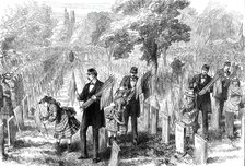 Decoration Day at Philadelphia: Orphans decorating their Fathers' Graves in Glenwood Cemetery, 1876. Creator: Unknown.