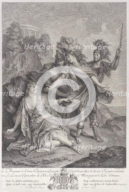 Rinaldo abandoning Armida, 1720-62. Creator: Francois Joullain.
