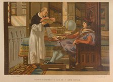 Vincent of Beauvais and Saint Louis. From: La ciencia y sus hombres, 1879. Creator: Planella y Rodríguez, Juan (1849-1910).