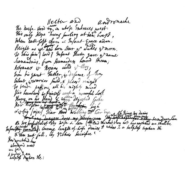 An extract from the original manuscript of Pope's translation of Homer, 18th century, (1840). Artist: Unknown