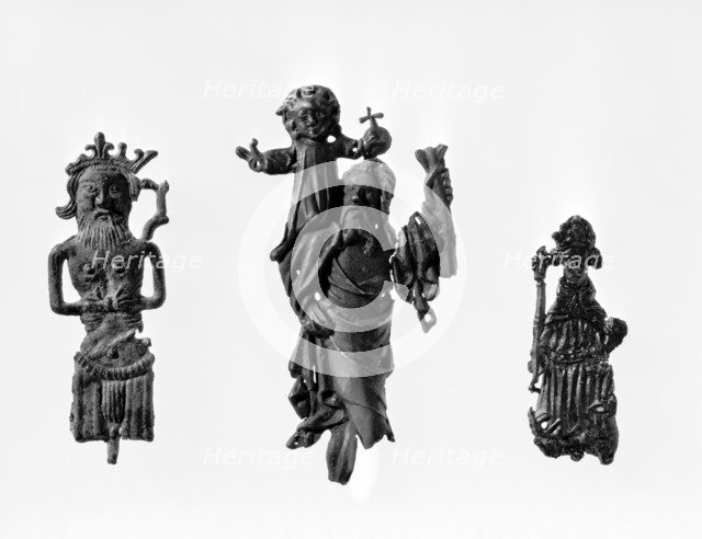 Three medieval pilgrim badges. Artist: Unknown