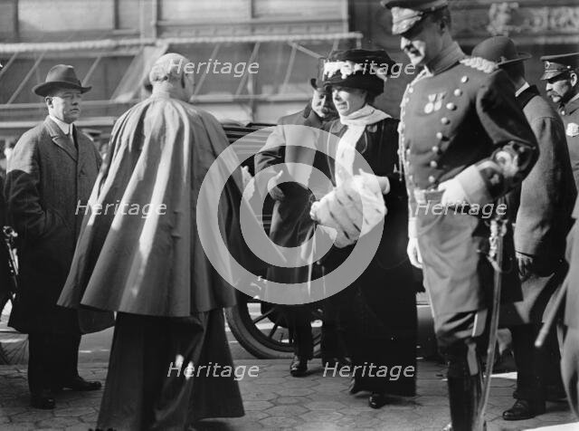 Pan American Mass, Thanksgiving Day At St. Patrick's - Father Russell; Taft; Mrs. Taft...,  1912. Creator: Harris & Ewing.
