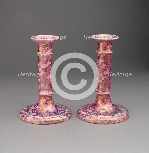 Candlestick (one of a pair), Sunderland, 1810/20. Creator: Unknown.